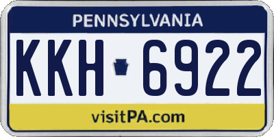 PA license plate KKH6922