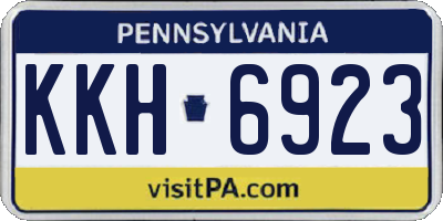 PA license plate KKH6923