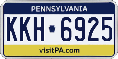 PA license plate KKH6925