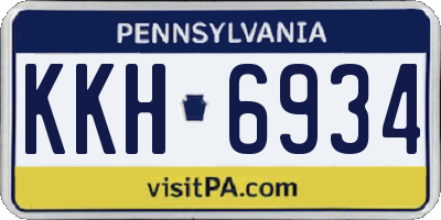 PA license plate KKH6934