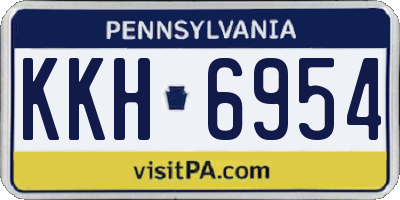 PA license plate KKH6954
