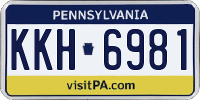 PA license plate KKH6981