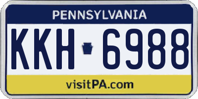 PA license plate KKH6988