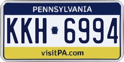 PA license plate KKH6994
