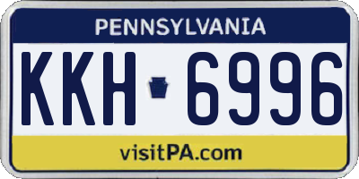 PA license plate KKH6996