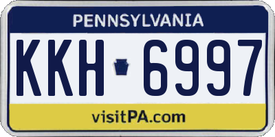 PA license plate KKH6997