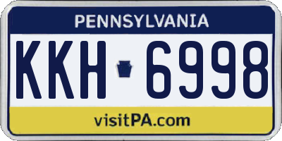 PA license plate KKH6998