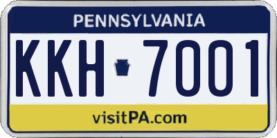 PA license plate KKH7001
