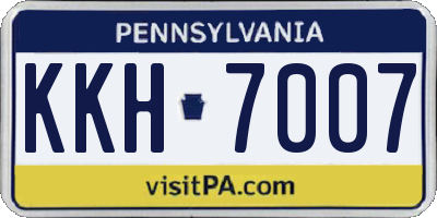 PA license plate KKH7007