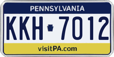 PA license plate KKH7012