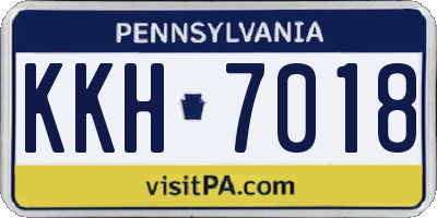 PA license plate KKH7018