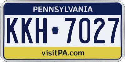 PA license plate KKH7027