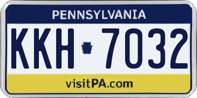 PA license plate KKH7032