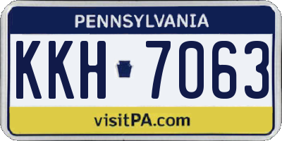 PA license plate KKH7063