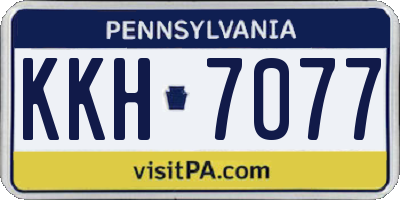 PA license plate KKH7077