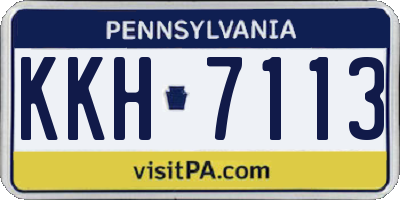 PA license plate KKH7113