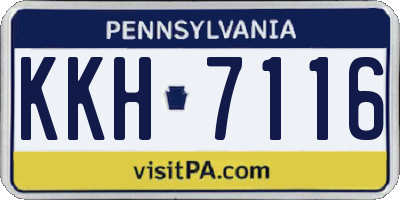 PA license plate KKH7116