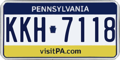 PA license plate KKH7118