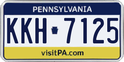 PA license plate KKH7125