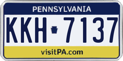 PA license plate KKH7137