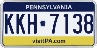 PA license plate KKH7138
