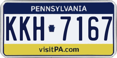 PA license plate KKH7167