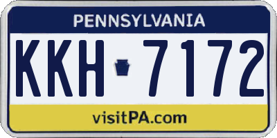 PA license plate KKH7172