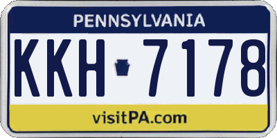 PA license plate KKH7178