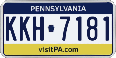 PA license plate KKH7181