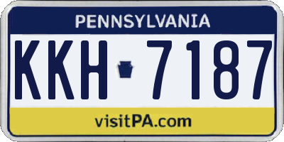 PA license plate KKH7187