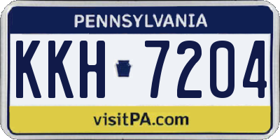 PA license plate KKH7204