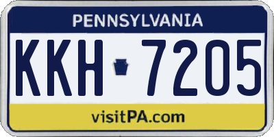PA license plate KKH7205