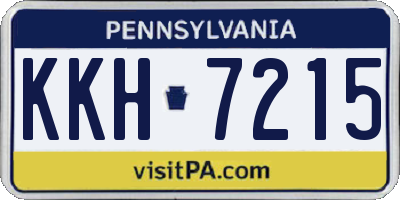 PA license plate KKH7215