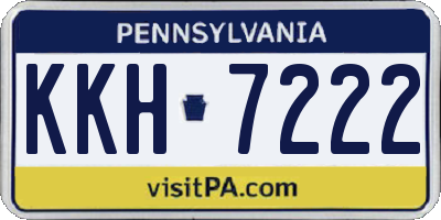 PA license plate KKH7222