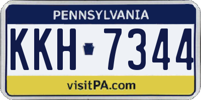 PA license plate KKH7344