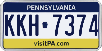 PA license plate KKH7374
