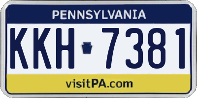PA license plate KKH7381