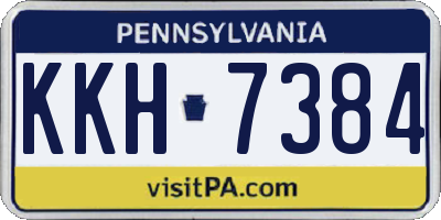 PA license plate KKH7384
