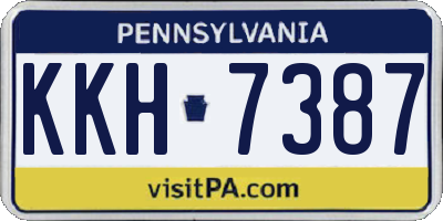 PA license plate KKH7387