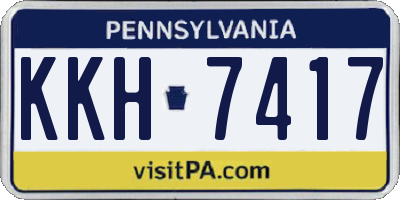 PA license plate KKH7417