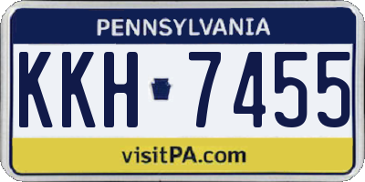PA license plate KKH7455