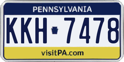 PA license plate KKH7478