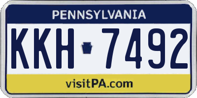 PA license plate KKH7492