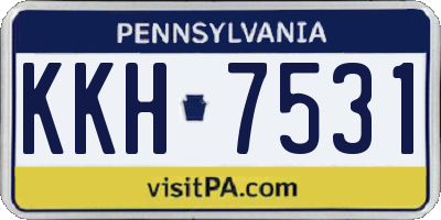 PA license plate KKH7531