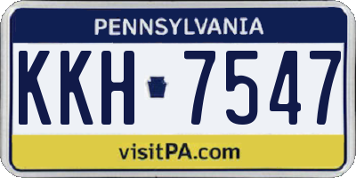 PA license plate KKH7547
