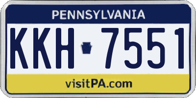 PA license plate KKH7551