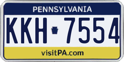 PA license plate KKH7554