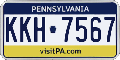PA license plate KKH7567