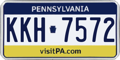 PA license plate KKH7572