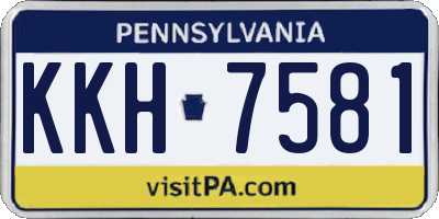 PA license plate KKH7581